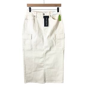 NWT Marc New York Denim Midi Skirt Cargo Long Women’s 4 Beige ECRU Modest